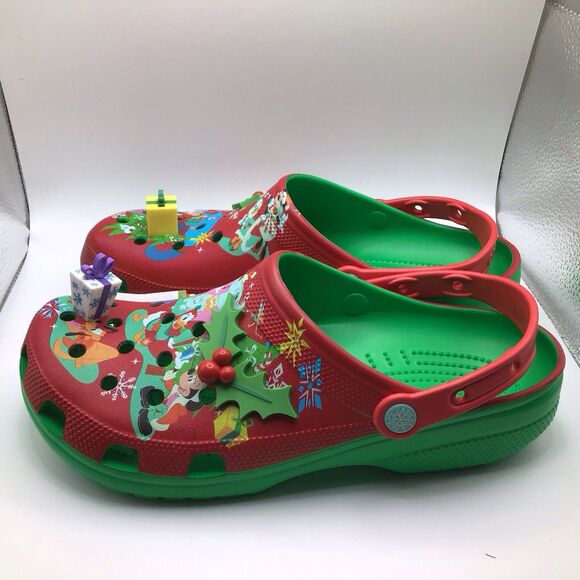 Crocs Disney Classic Christmas Clog 209363 3E8 Red Green Men\'s 11 EUR 45-46 main image 5